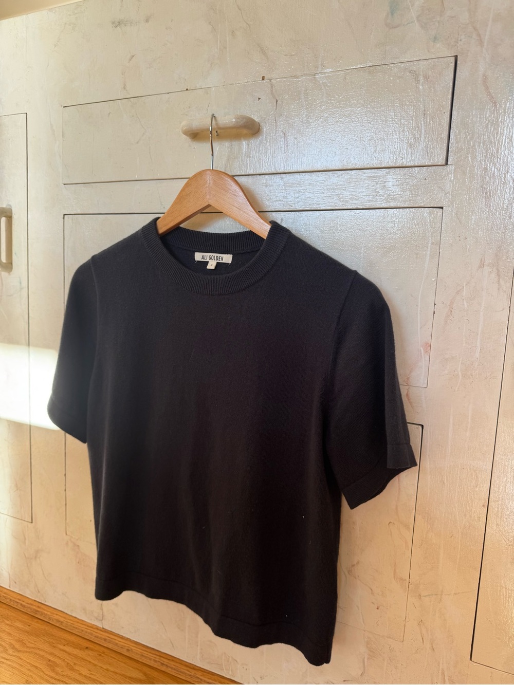 Ali Golden Navy Short-Sleeve Knit Top